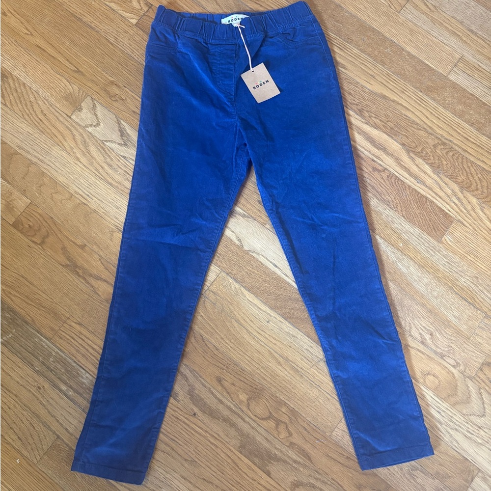Mini Boden Boys Pull On Corduroy Pants Blue Size 11-12y NWT